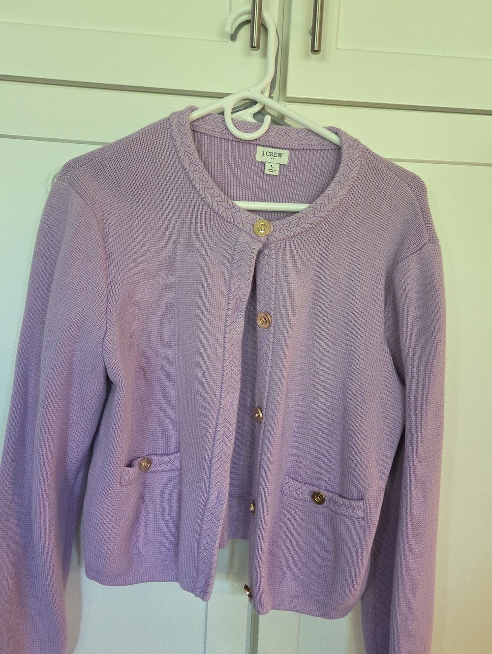 J. Crew Women's Lavender Knit Cardigan Sweater